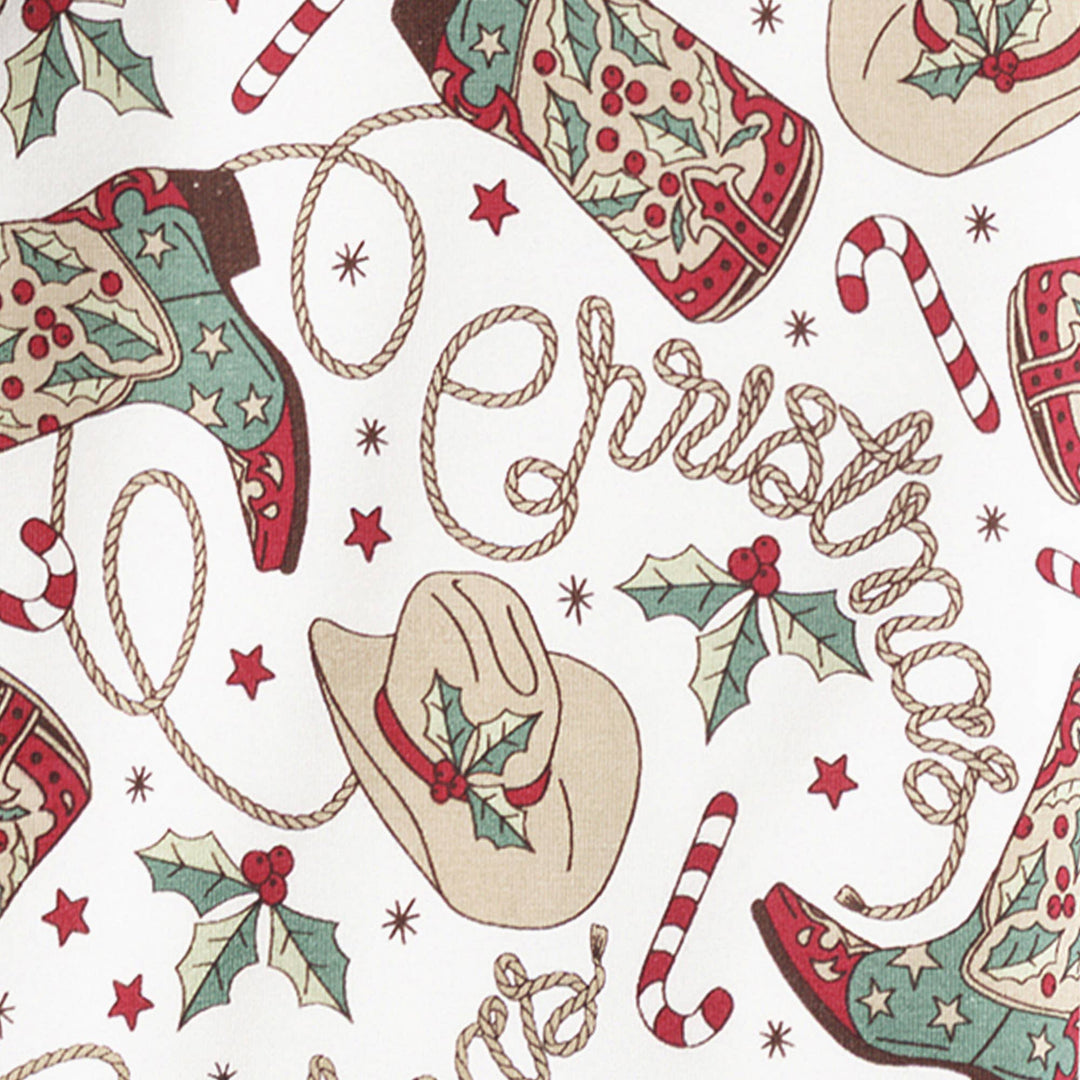 Western Christmas Stroller Blanket – Soft Bamboo Holiday