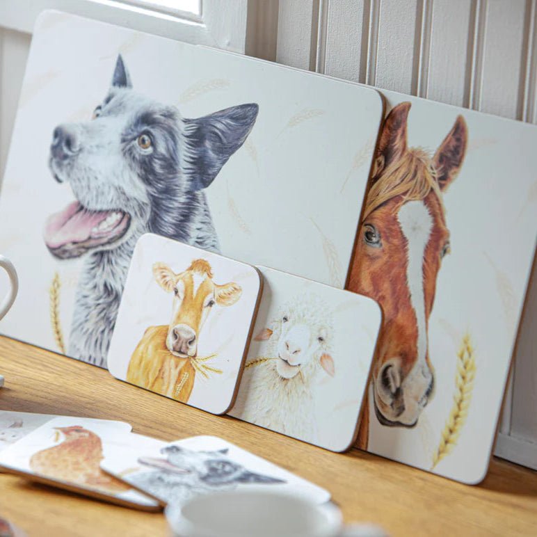 Ashdene Farm Yard Faces 2 Set of 6 Coasters - The Glamorous Grub