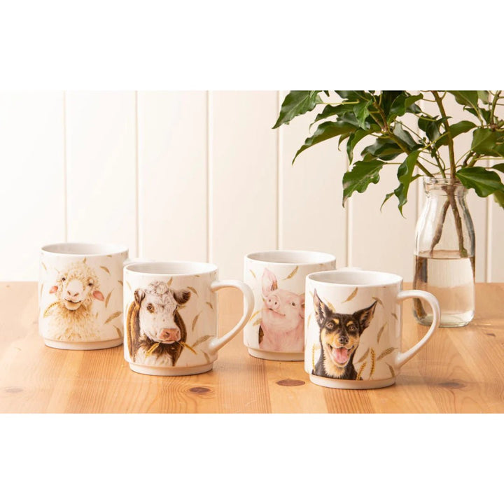 Ashdene Farm Yard Faces Stackable Mugs (4) - The Glamorous Grub