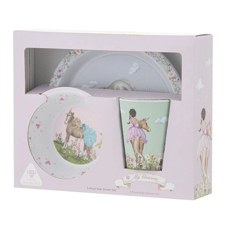Ashdene "My Unicorn" 3 Pc Kids Melamine Set - The Glamorous Grub