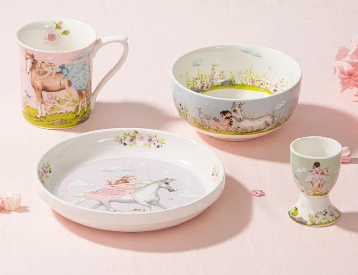 Ashdene "My Unicorn" 4 Pc Fine Bone China Kids Dining Set - The Glamorous Grub