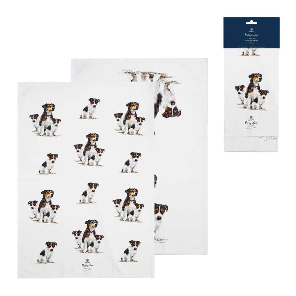 Ashdene Puppy Love Jack Russel 2pk Tea Towel Set - The Glamorous Grub
