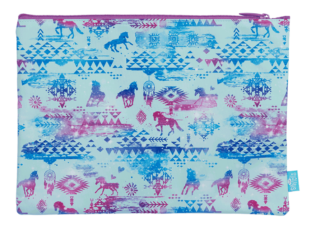 Aztec Horse A4 Twin Zip Pencil Case - The Glamorous Grub