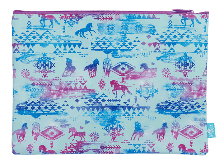 Aztec Horse A4 Twin Zip Pencil Case - The Glamorous Grub