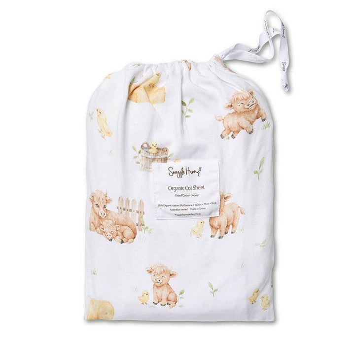Highland Cows Organic Fitted Cot Sheet