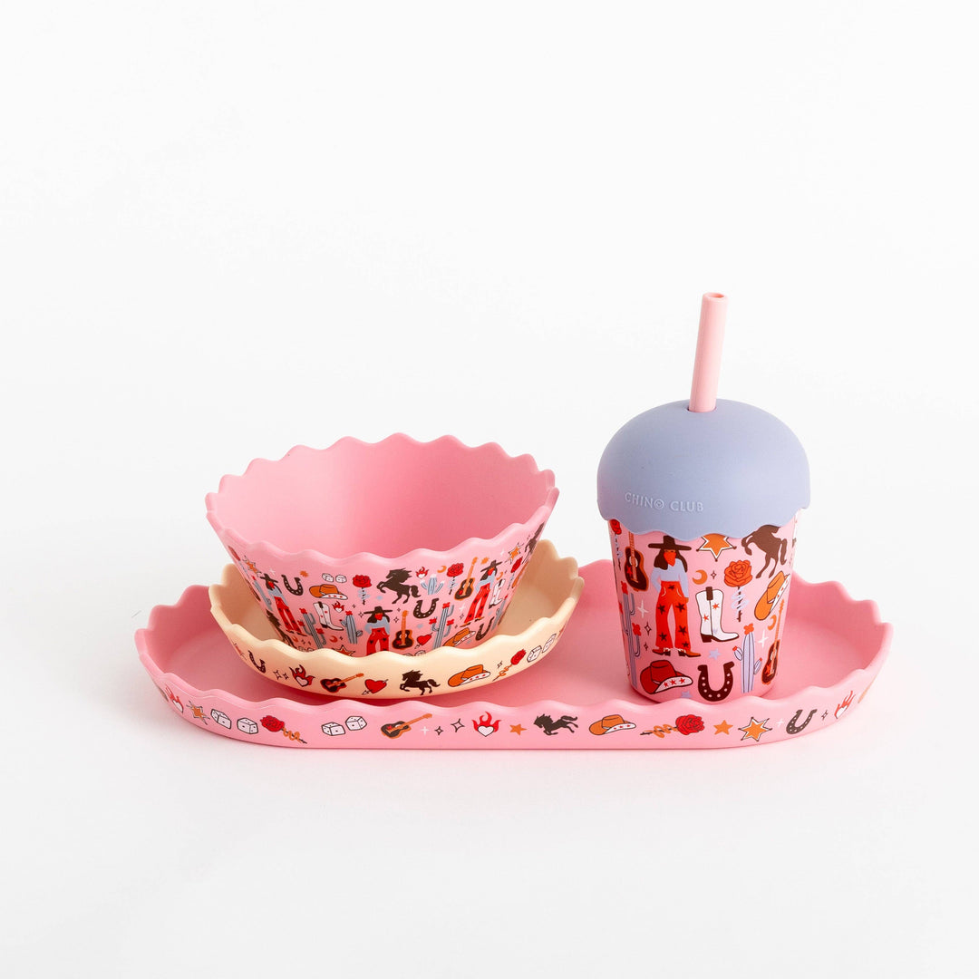 Cowgirl Bowl and Plate Set
