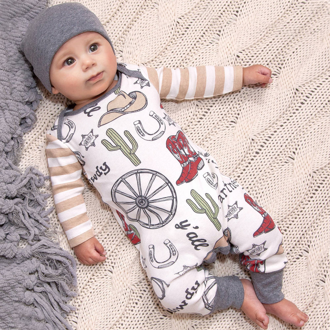Baby Boy's Howdy Partner Cotton Romper - The Glamorous Grub