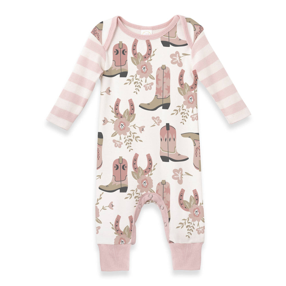 Baby Girl's Cowgirl Boots Cotton Romper - The Glamorous Grub