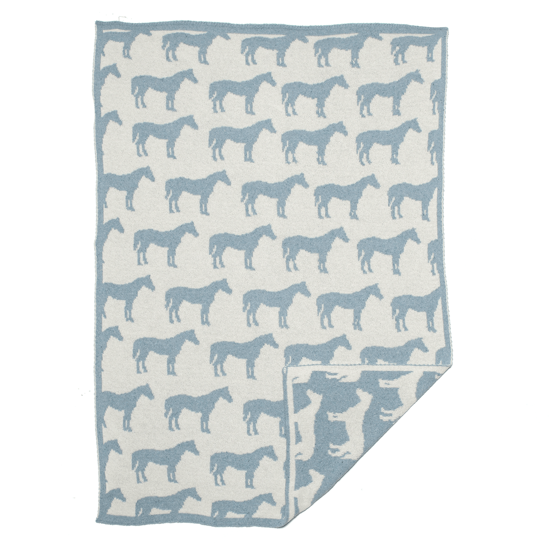 Baby Reversible Pony Blanket - Recycled Cotton - The Glamorous Grub