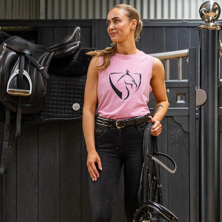 BARE Black Logo Tank Top - Pink - The Glamorous Grub