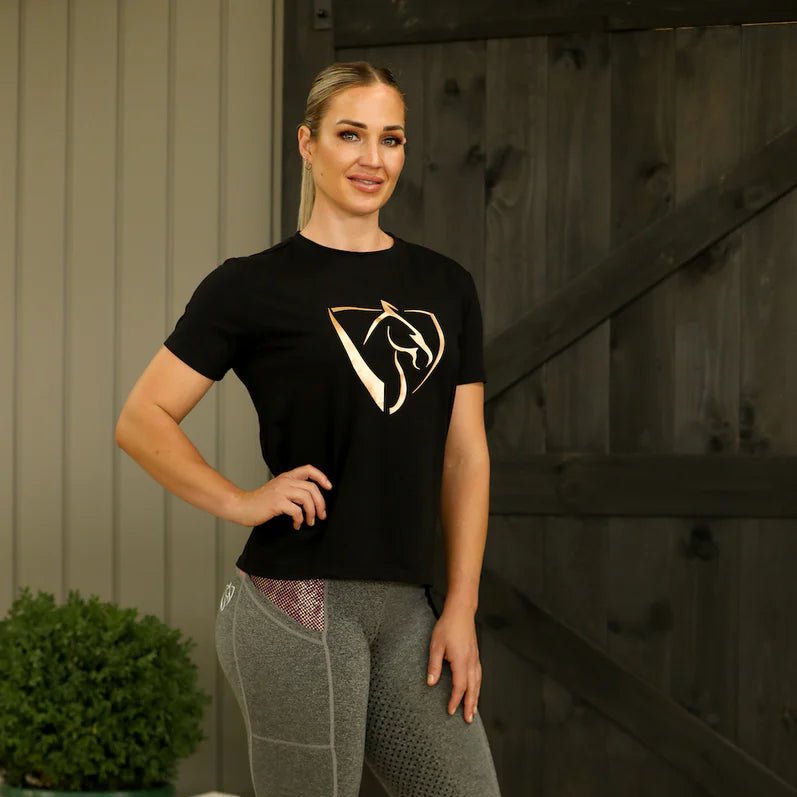 BARE Black & Rose Gold Logo T-Shirt - The Glamorous Grub