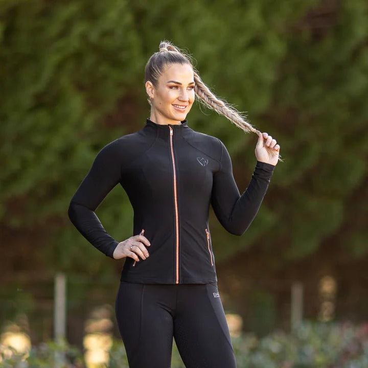 BARE Technical Riding Jacket - Black with Rose Gold - The Glamorous Grub