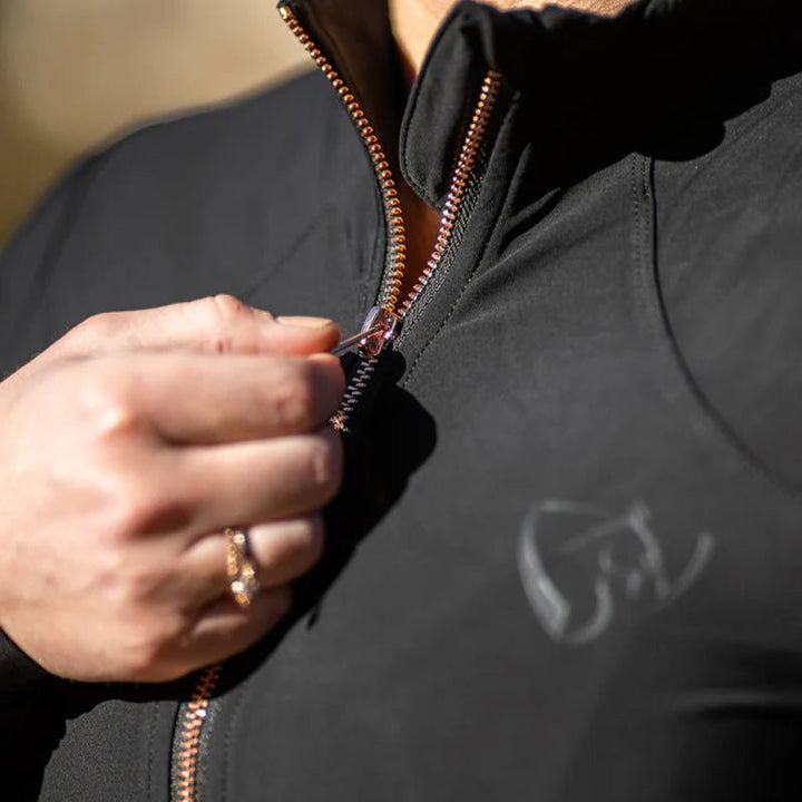 BARE Technical Riding Jacket - Black with Rose Gold - The Glamorous Grub