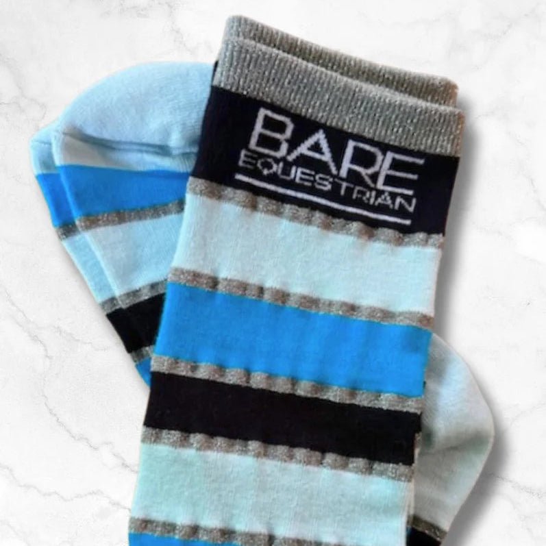 BARE Youth Cotton Sock - Navy / Teal / Silver - The Glamorous Grub