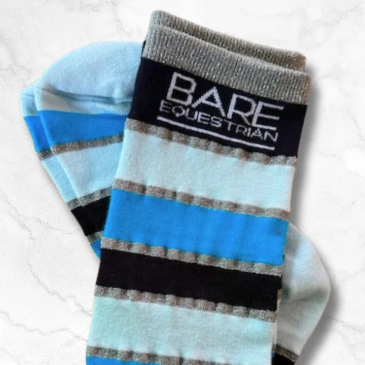 BARE Youth Cotton Sock - Navy / Teal / Silver - The Glamorous Grub