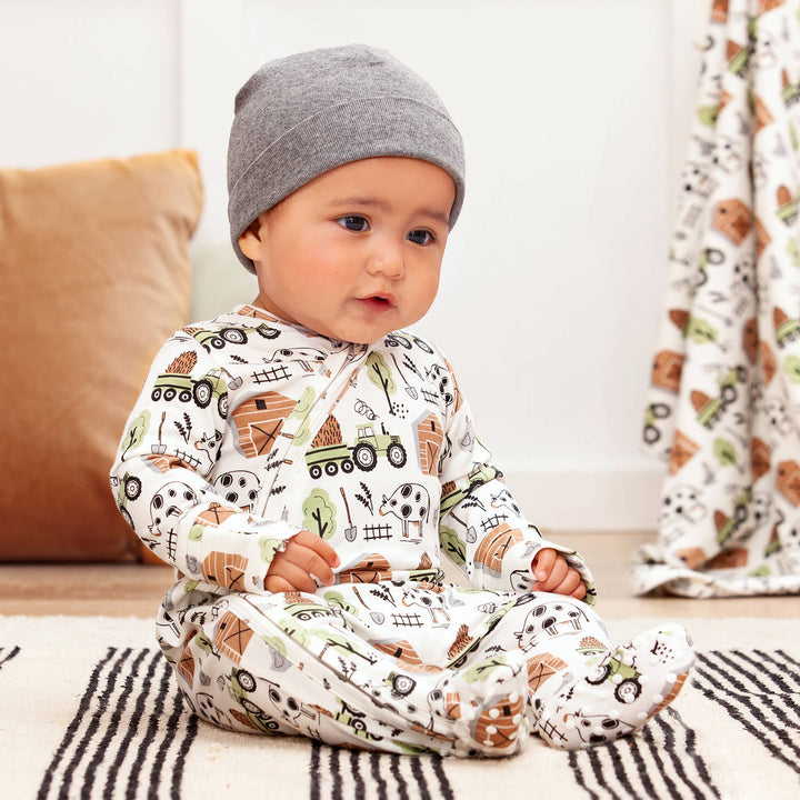 Barnyard Buddies Bamboo Zipper Romper - The Glamorous Grub