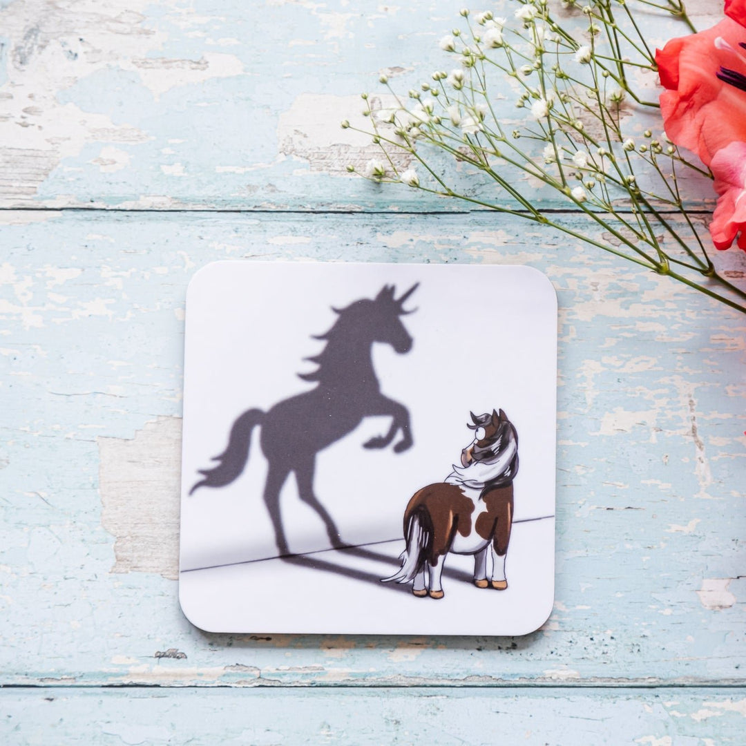 'Believe in Yourself' Individual Coaster - Skewbald - The Glamorous Grub