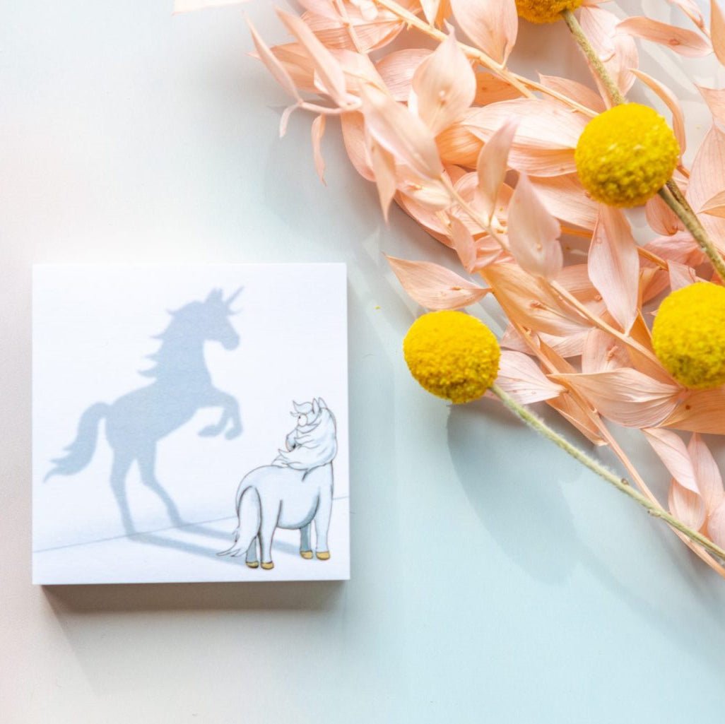 'Believe in Yourself' Sticky Notes (Grey Pony) - The Glamorous Grub