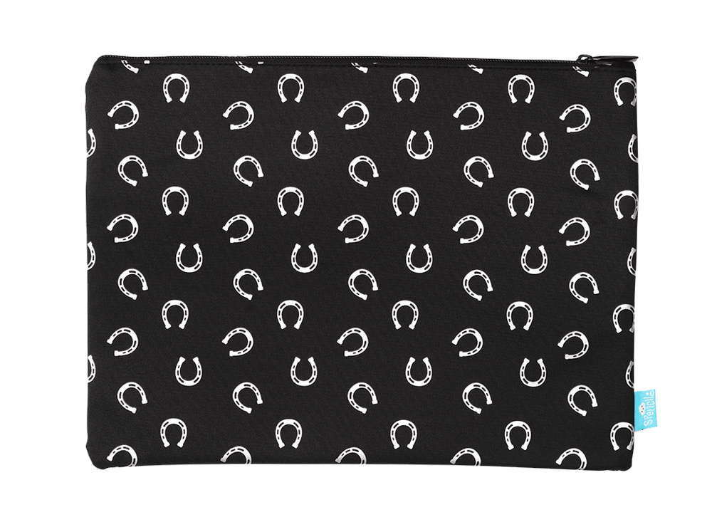 Black & White Horses A4 Twin Zip Pencil Case - The Glamorous Grub