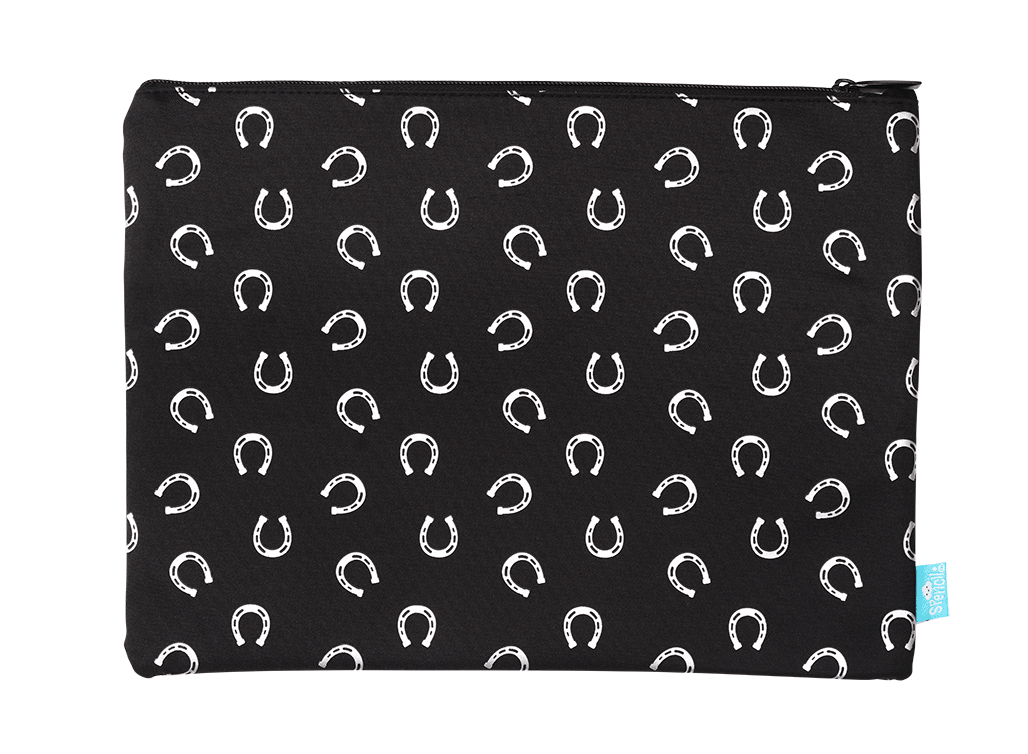 Black & White Horses A4 Twin Zip Pencil Case - The Glamorous Grub