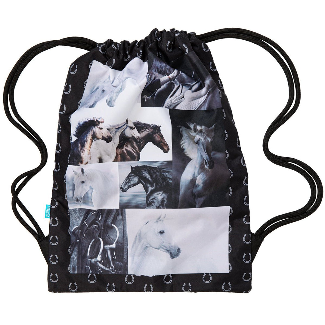 Black & White Horses Drawstring Bag - The Glamorous Grub