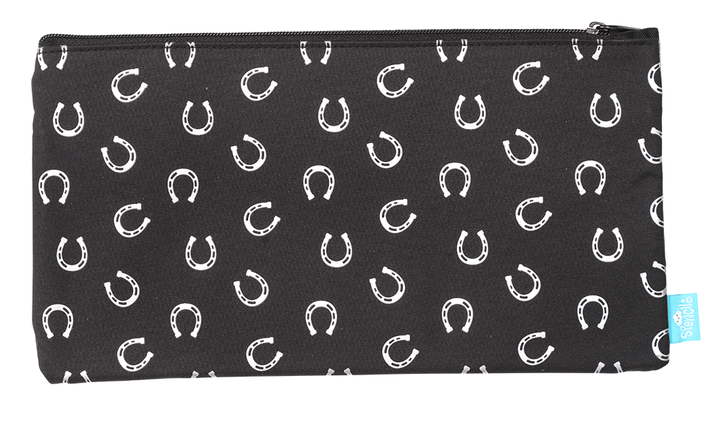 Black & White Horses Twin Zip Pencil Case - The Glamorous Grub