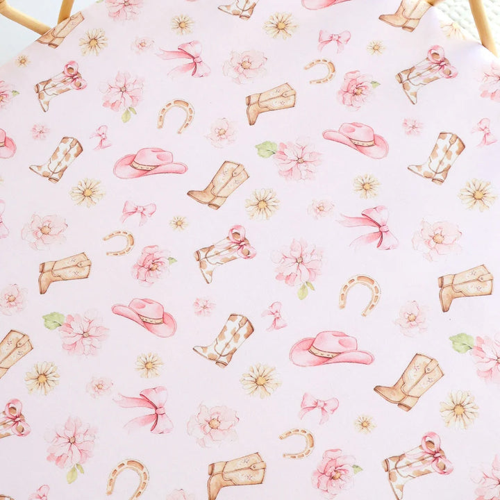 Boots &amp; Bows Organic Bassinet Sheet / Change Pad Cover