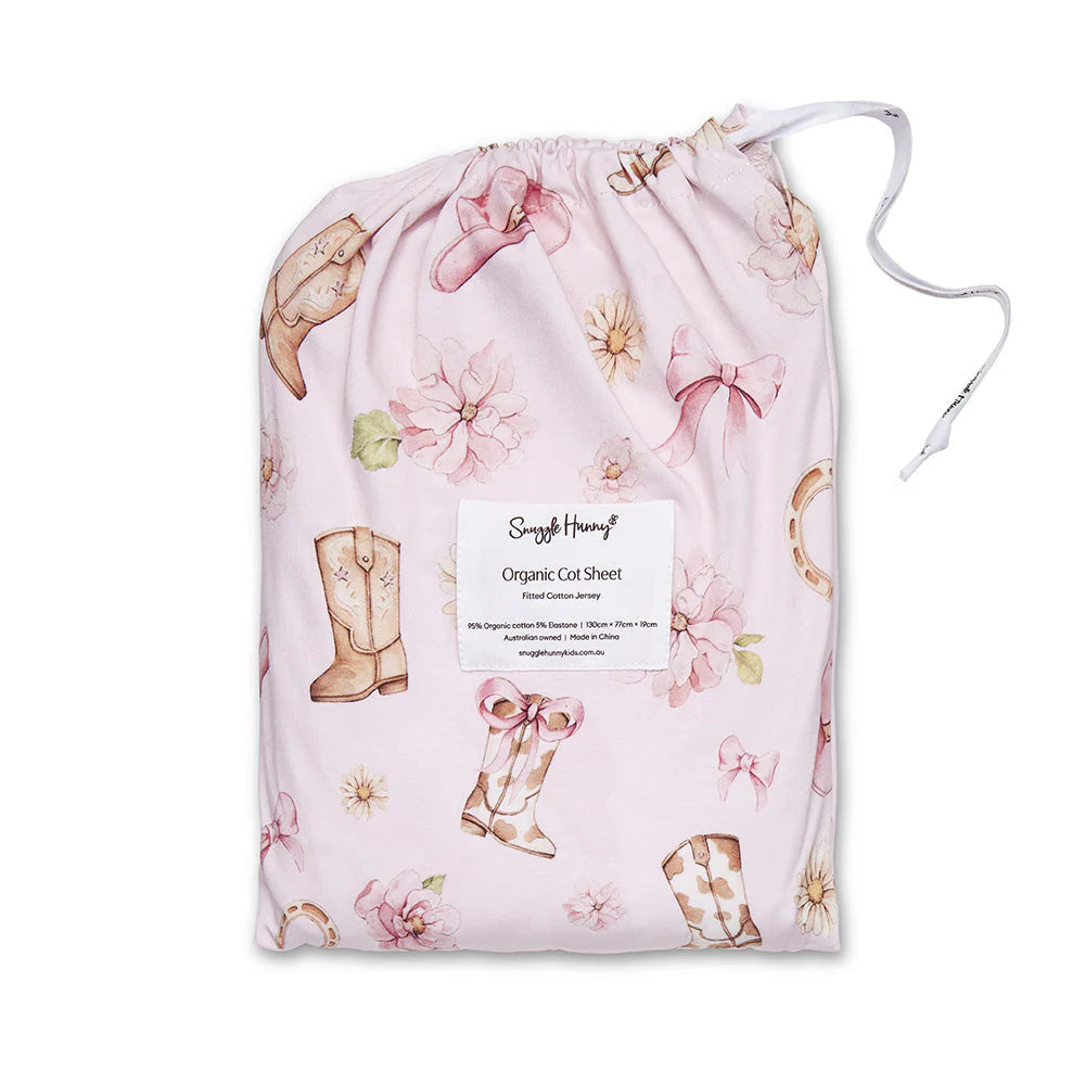 Boots &amp; Bows Certified Organic Cotton Fitted Cot Sheet