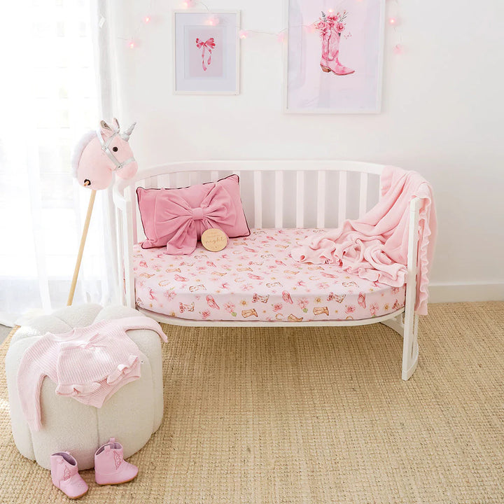 Boots &amp; Bows Certified Organic Cotton Fitted Cot Sheet