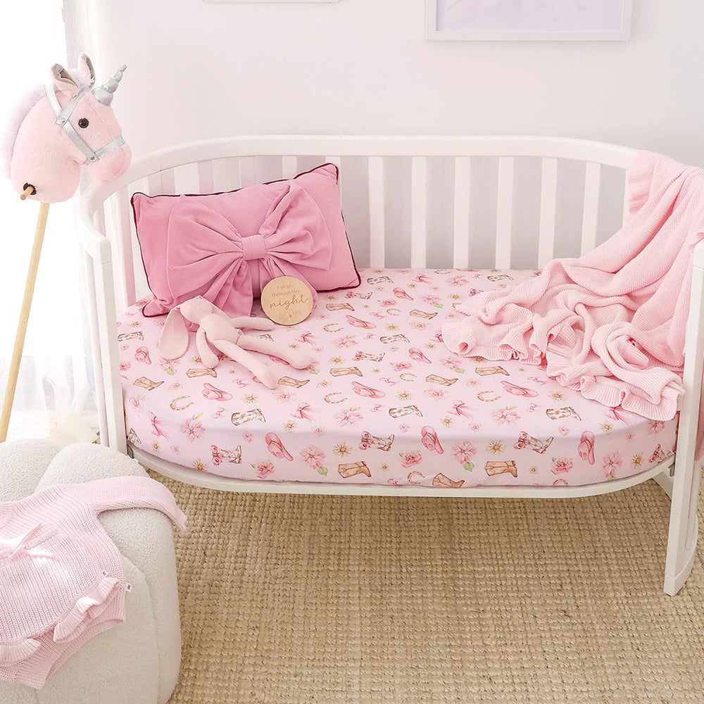 Boots &amp; Bows Certified Organic Cotton Fitted Cot Sheet