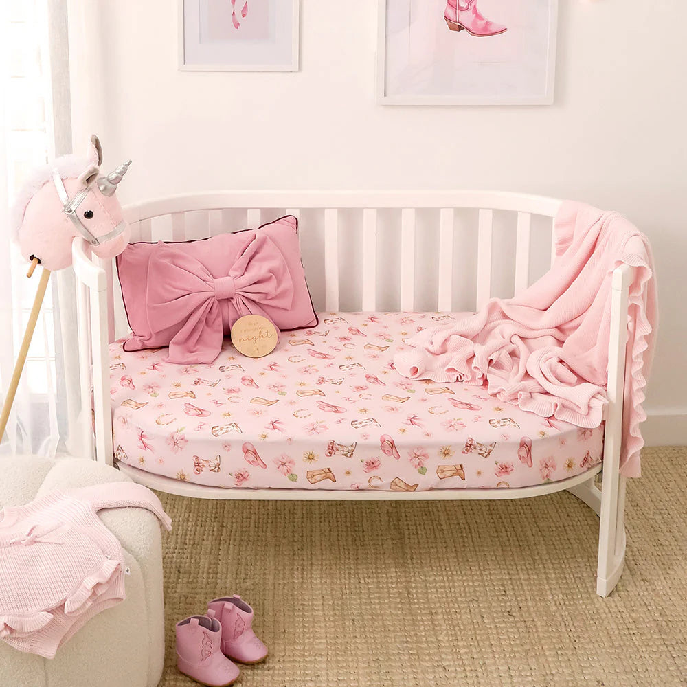 Boots &amp; Bows Certified Organic Cotton Fitted Cot Sheet