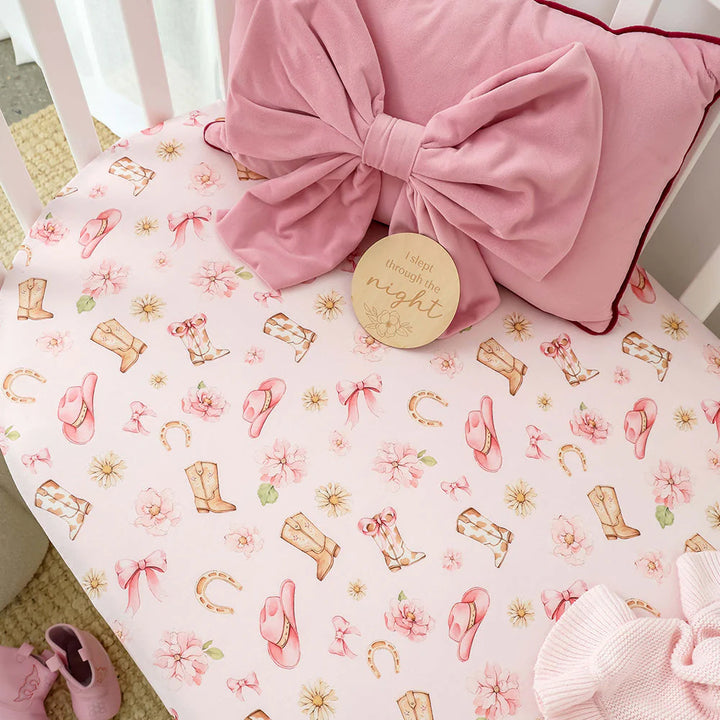 Boots &amp; Bows Certified Organic Cotton Fitted Cot Sheet