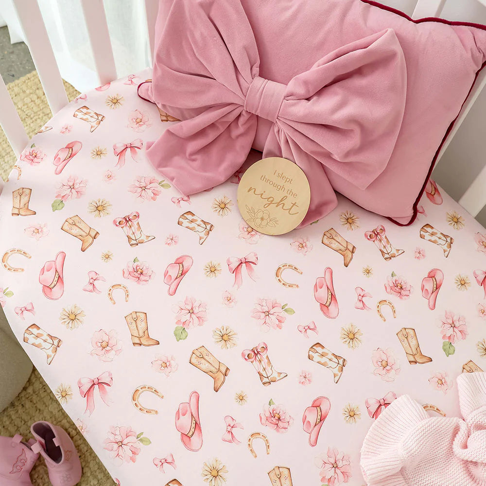 Boots &amp; Bows Certified Organic Cotton Fitted Cot Sheet