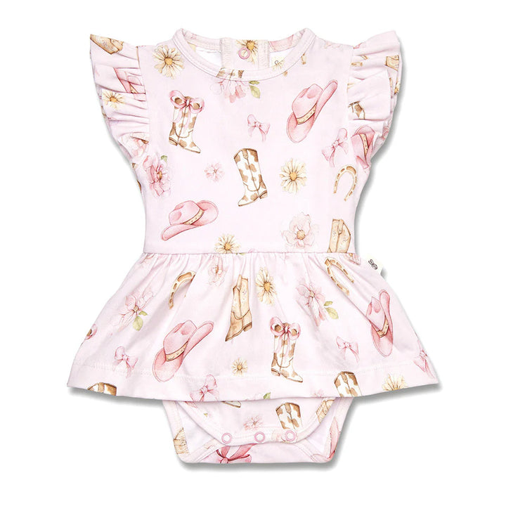 Boots &amp; Bows Short Sleeve Organic Dress