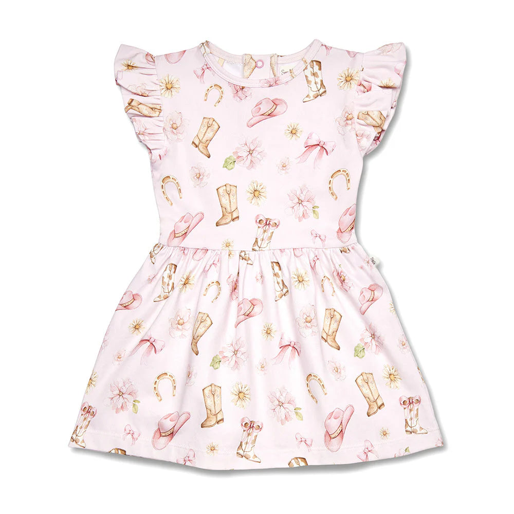 Boots &amp; Bows Short Sleeve Organic Dress