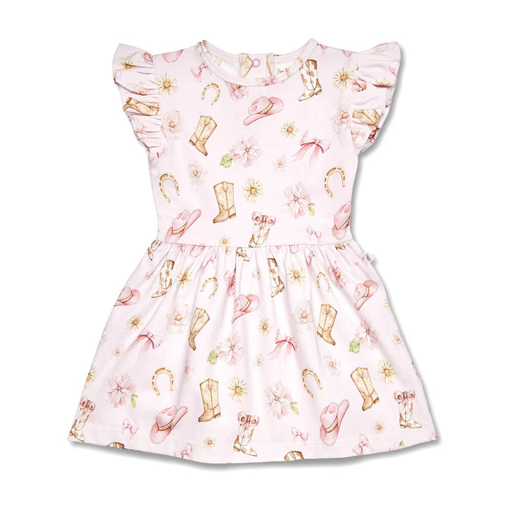 Boots &amp; Bows Short Sleeve Organic Dress