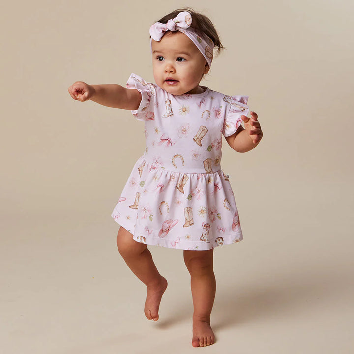 Boots &amp; Bows Short Sleeve Organic Dress