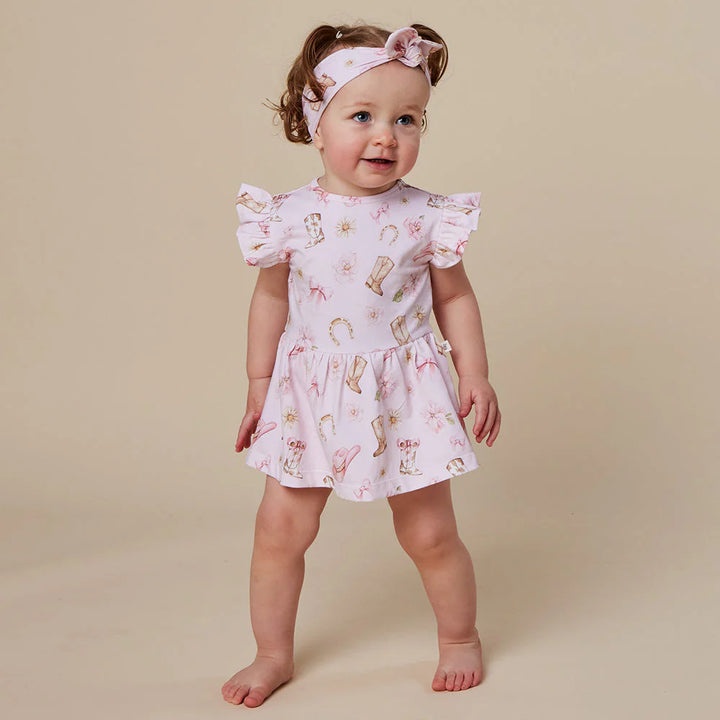 Boots &amp; Bows Short Sleeve Organic Dress