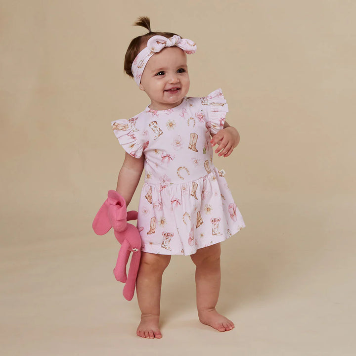 Boots &amp; Bows Short Sleeve Organic Dress