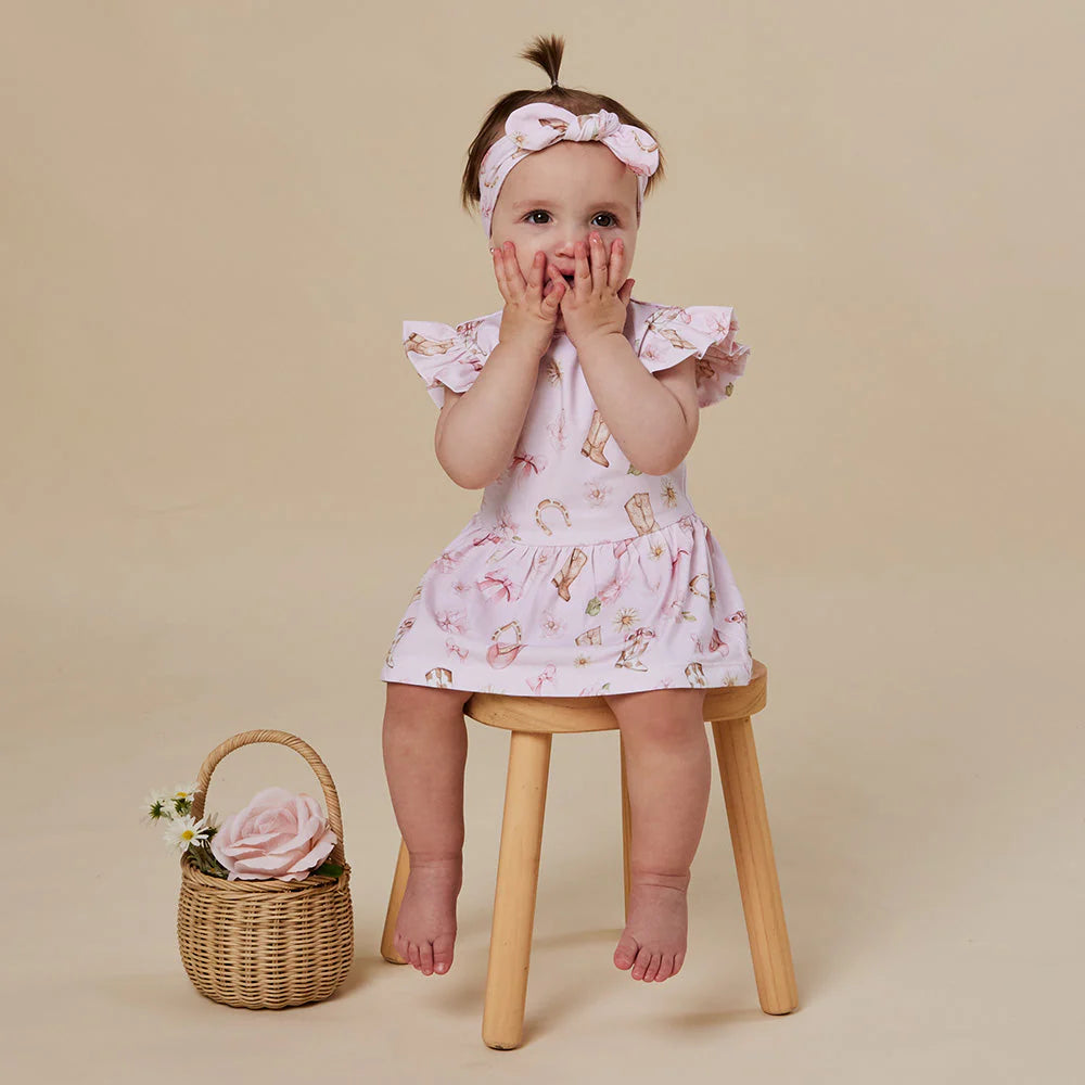 Boots &amp; Bows Short Sleeve Organic Dress