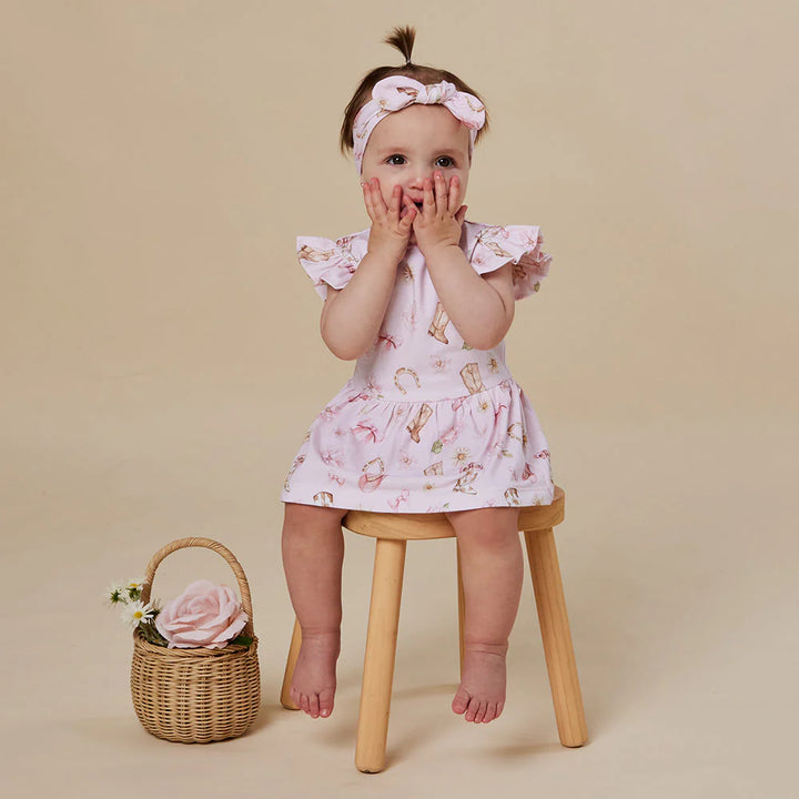 Boots &amp; Bows Short Sleeve Organic Dress