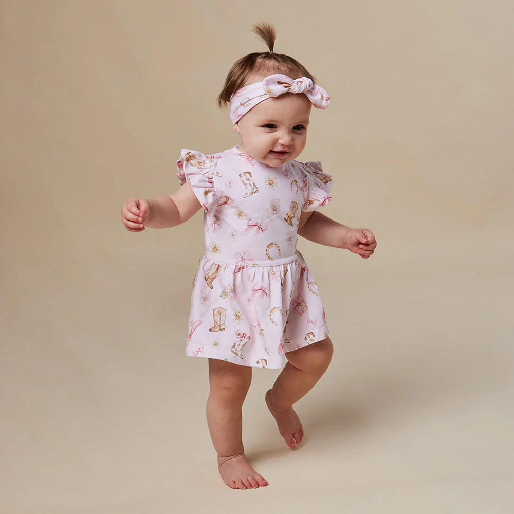 Boots &amp; Bows Short Sleeve Organic Dress