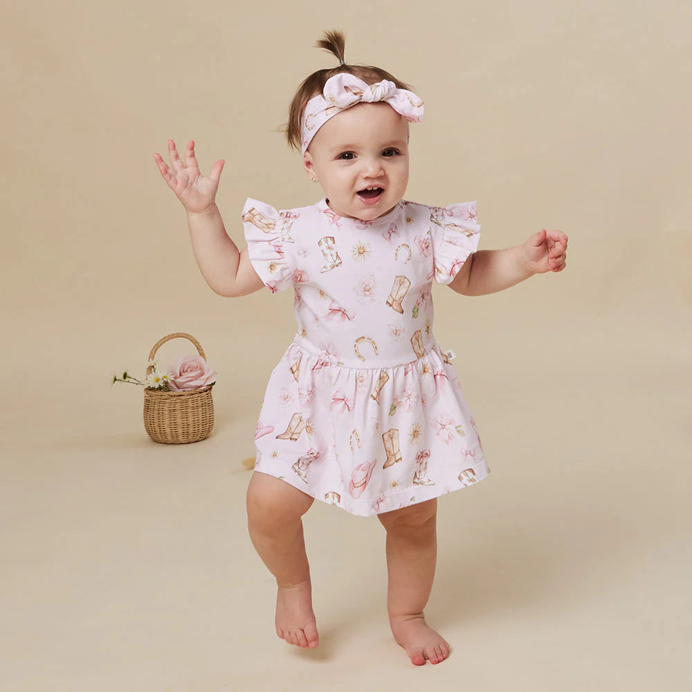 Boots &amp; Bows Short Sleeve Organic Dress
