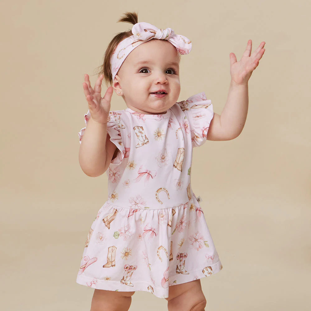 Boots &amp; Bows Short Sleeve Organic Dress