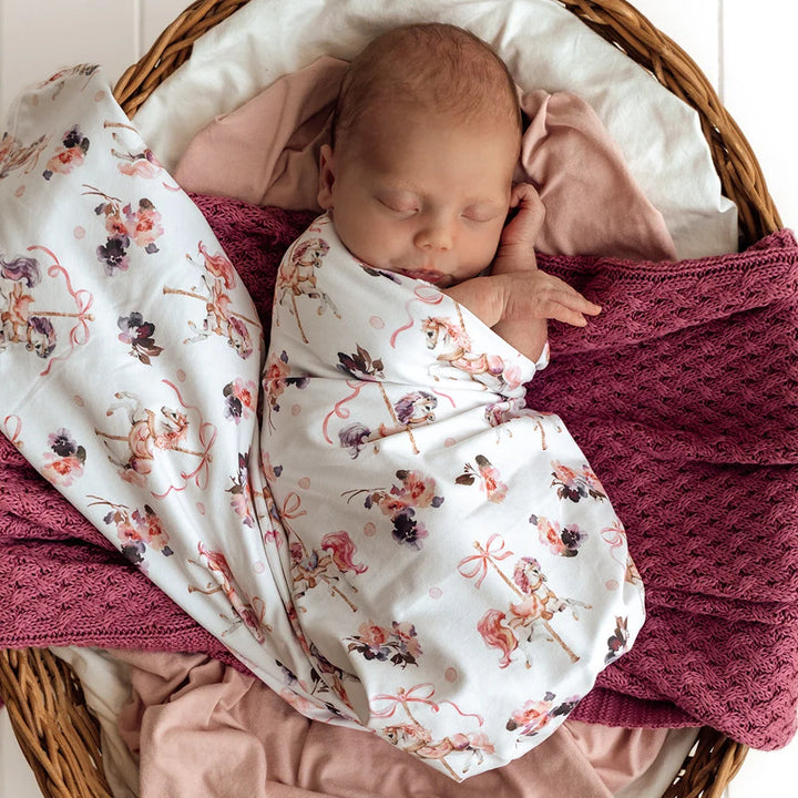 Carousel Organic Jesery Wrap &amp; Top Knot Set