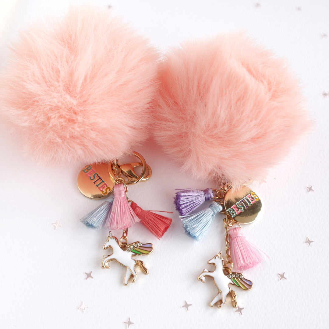 Celestial Unicorn BFF Pom Pom Keyring Set - The Glamorous Grub