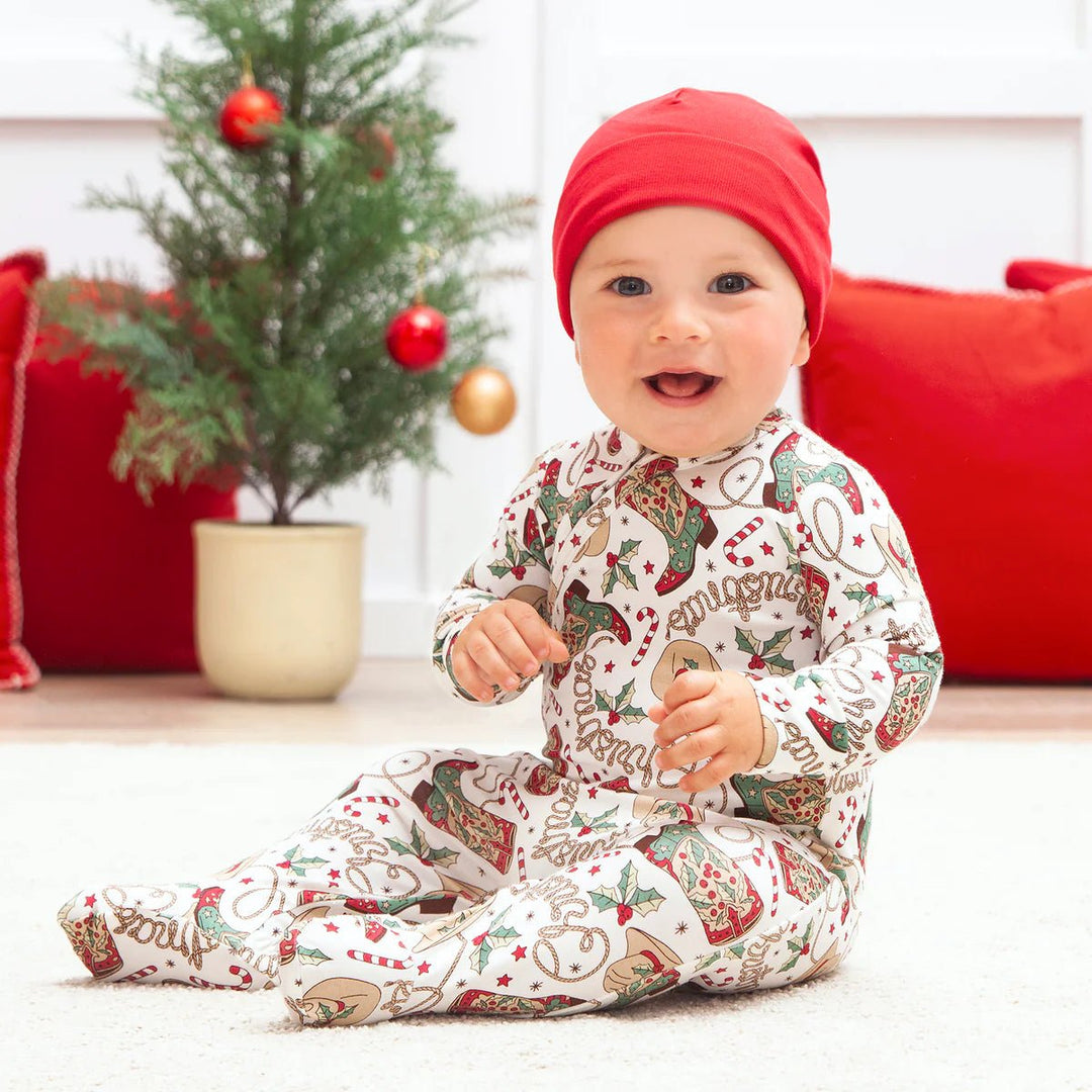 Christmas Boots Bamboo Romper - The Glamorous Grub