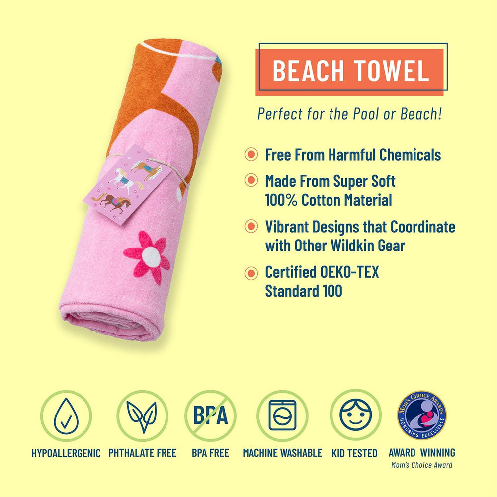 Colourful Horses Horses 100% Cotton Beach Towel - The Glamorous Grub