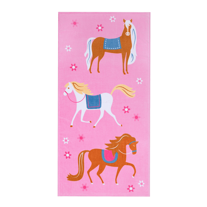 Colourful Horses Horses 100% Cotton Beach Towel - The Glamorous Grub
