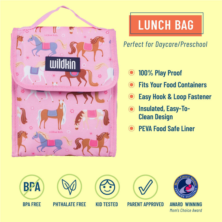 Colourful Horses Lunch Bag - The Glamorous Grub